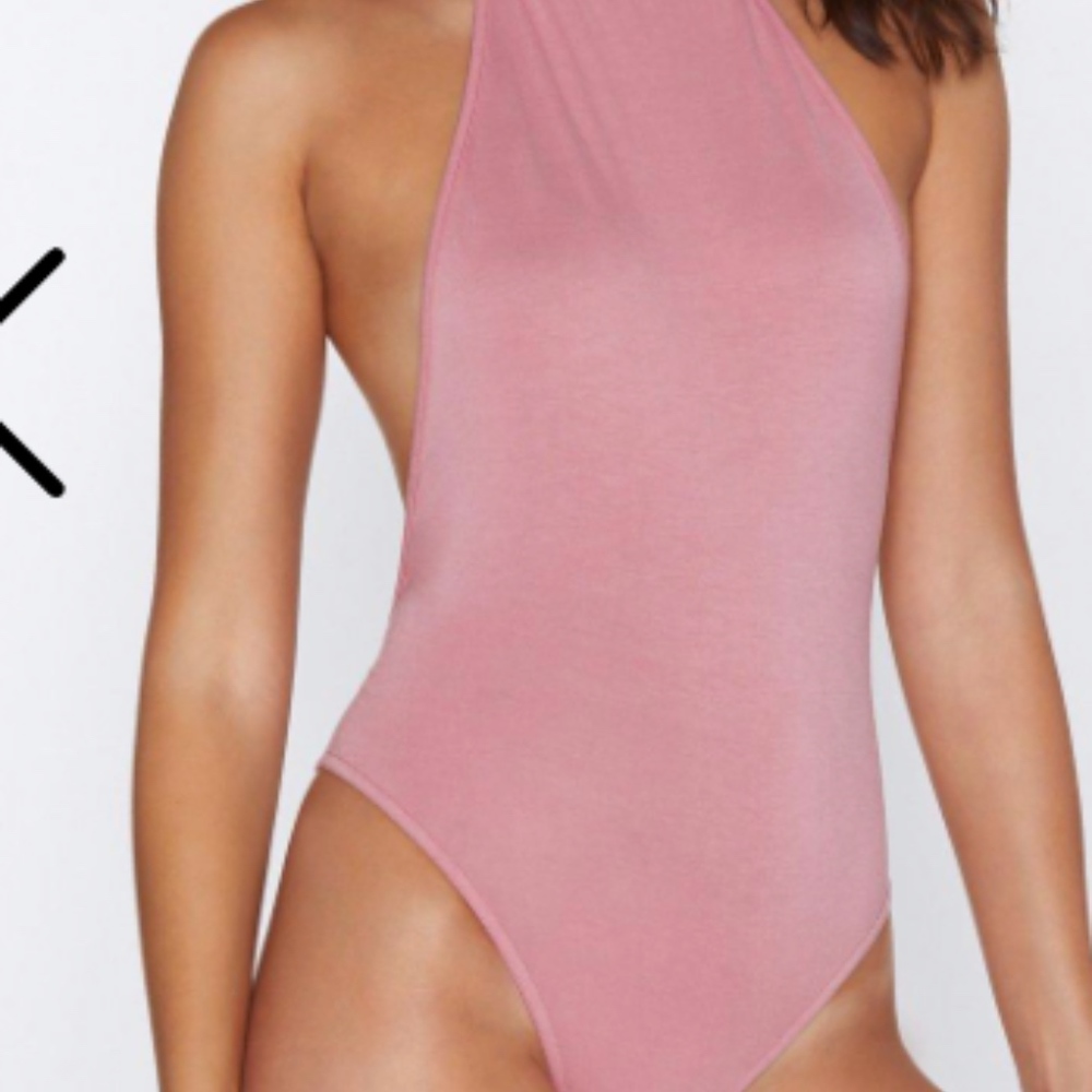 Pink Ribbed Bodysuit